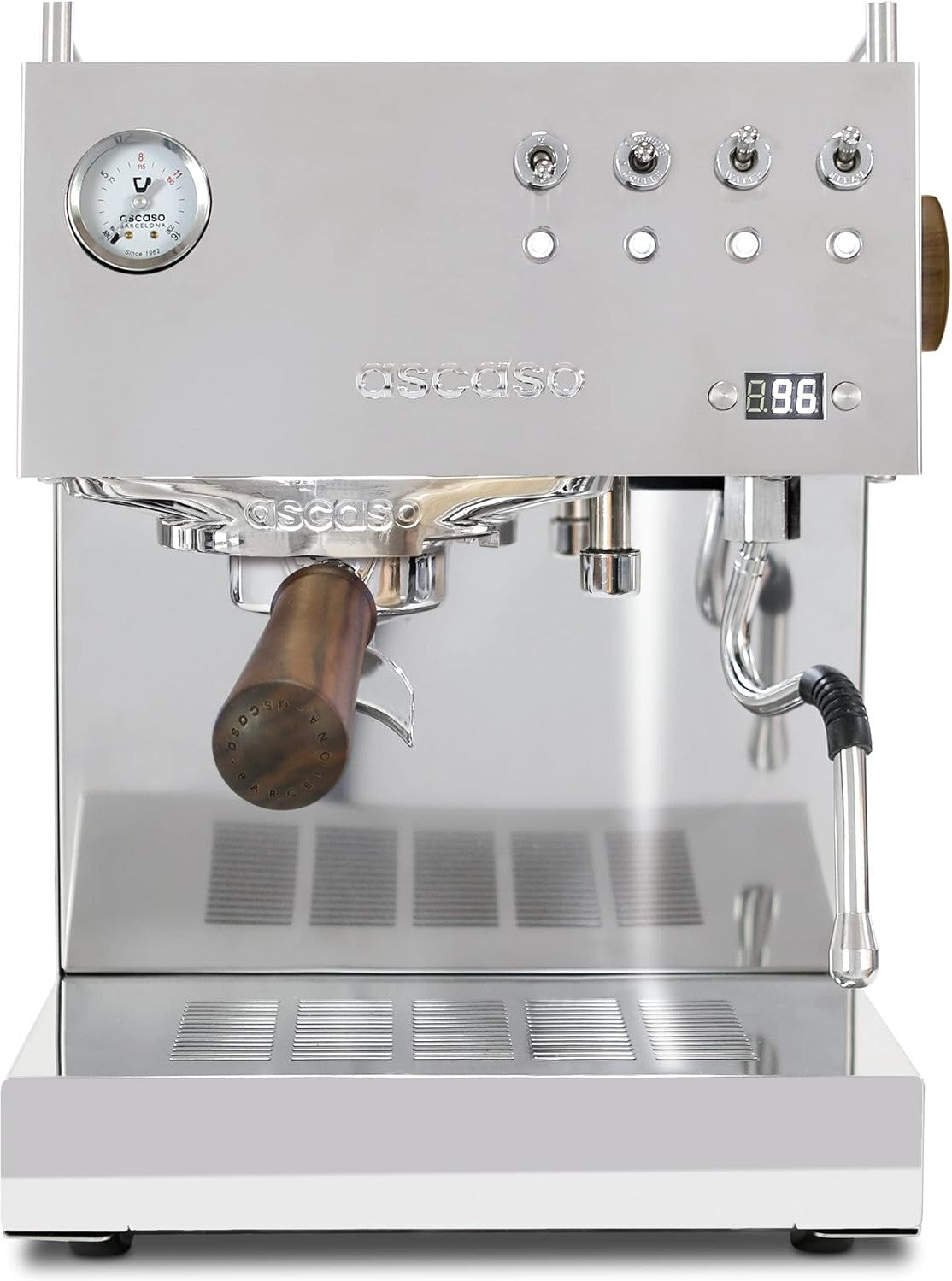 Ascaso - DUO PID Versatile 120V, NEMA 5-15 Espresso Machine Inox/Wood - DU.308