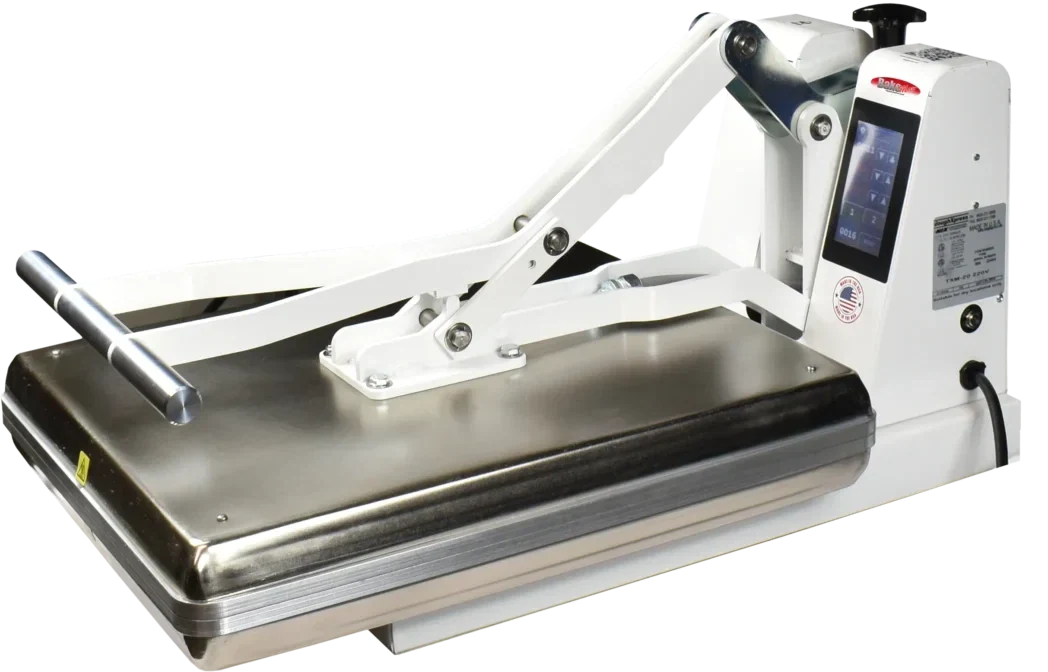 BakeMax - 16″ x 20″ 220V Countertop White Powder Coated Clamshell Manual Dual Heat Tortilla Press - BMTXM20