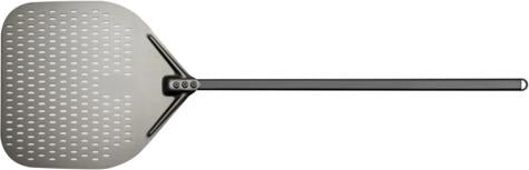 Browne - 18x16" Hard Anodized Aluminum Perforated Pizza Peel with 59" Handle - 246590