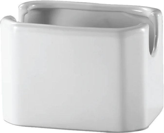 Browne - 4" x 2.8" Ceramic White Sugar Pack Holder - 564001