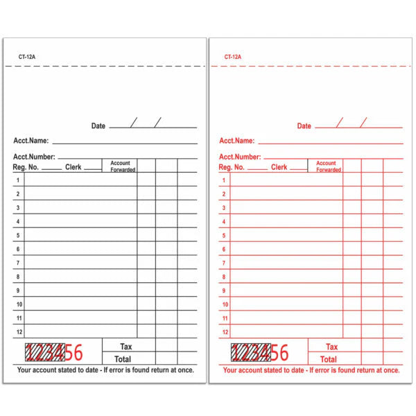 Direct Paper Supply - 3.5" x 5.63" 2 Ply CT-12A White Carbonless Salesbook with 11 lines, 50x100/Case - DIRCT12A