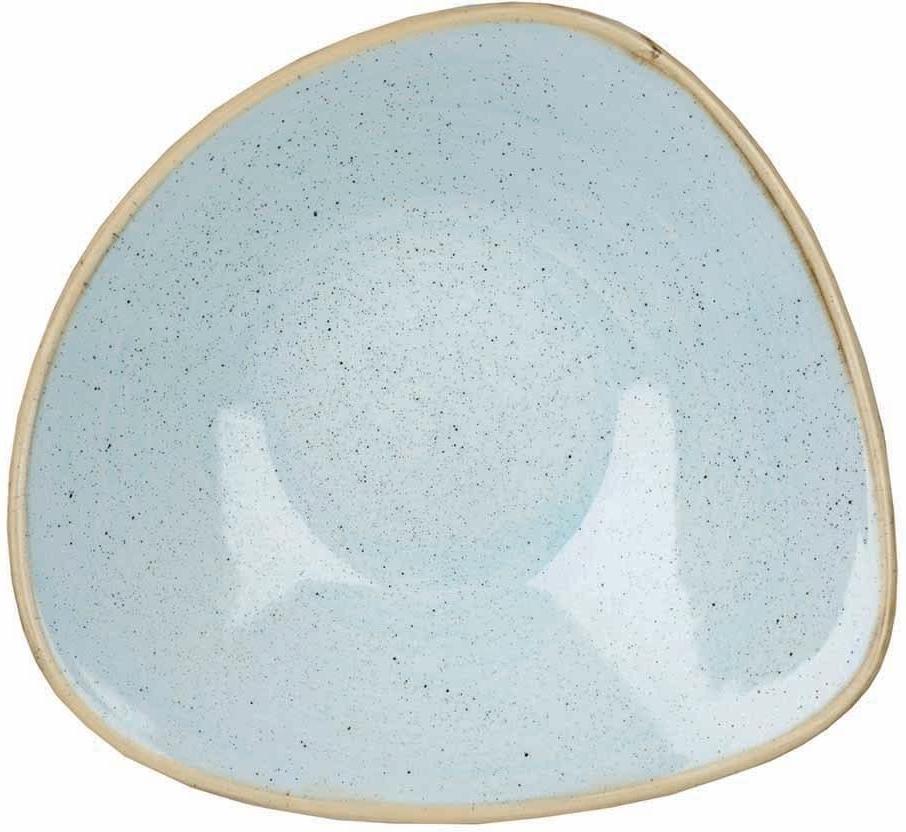 Churchill - 9.25" Super Vitrified Stonecast Duck Egg Blue Triangle Bowl, Pack of 12 - SDESTRB91