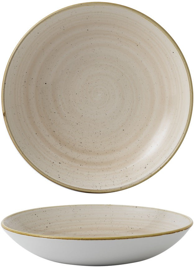 Churchill - 9.75" Super Vitrified Stonecast Nutmeg Cream Large Coupe Pasta Bowl, Pack of 12 - SNMSEVB91