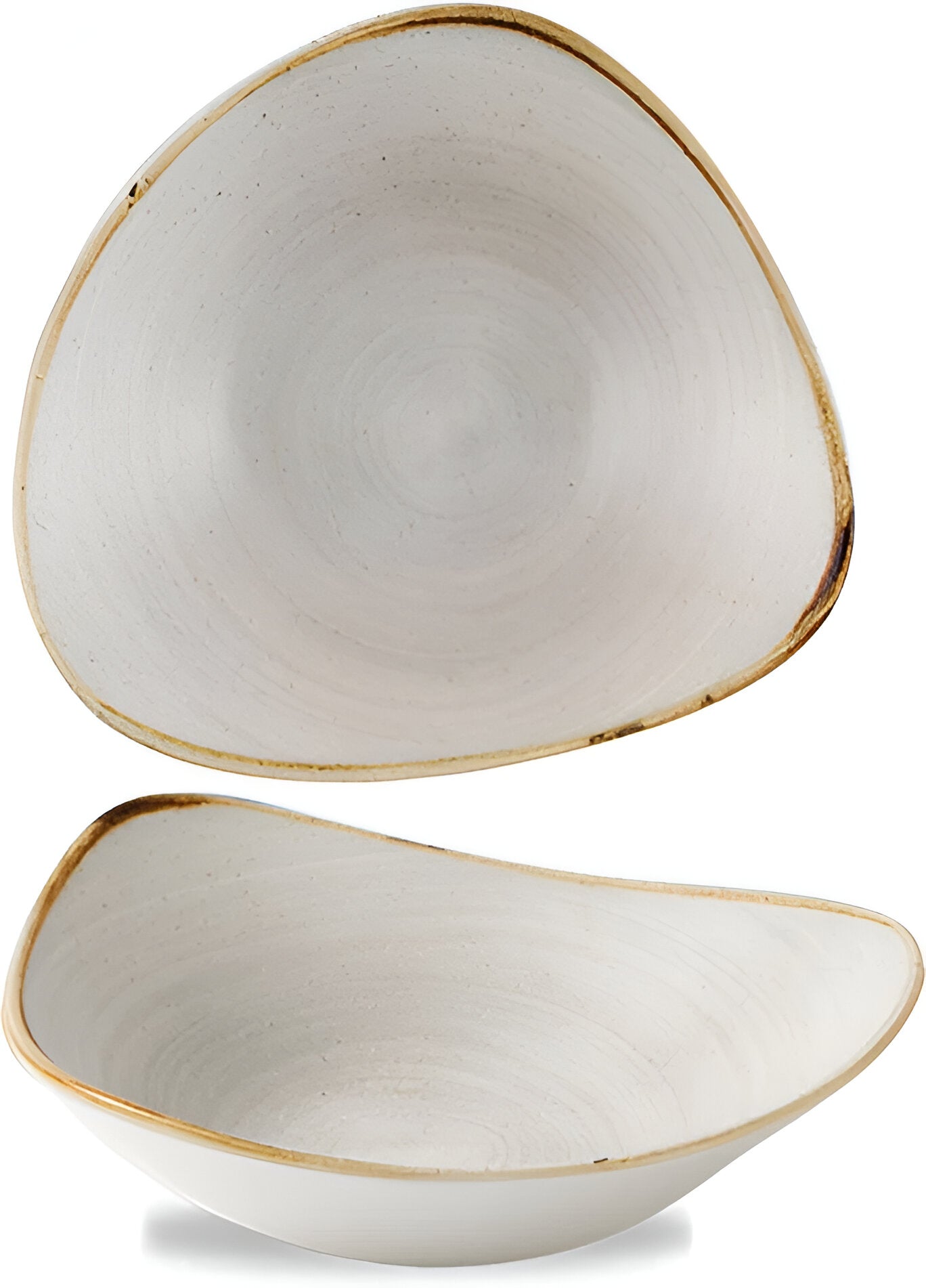 Churchill - Super Vitrified 7.2" Stonecast Raw Grey Triangle Bowl, Pack of 12 - SRGYTRB71