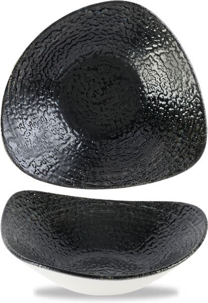 Churchill - Super Vitrified 9.2" Studio Prints Homespun Chroma Carbon Triangle Bowl, Pack of 12 - HCBKTRB91