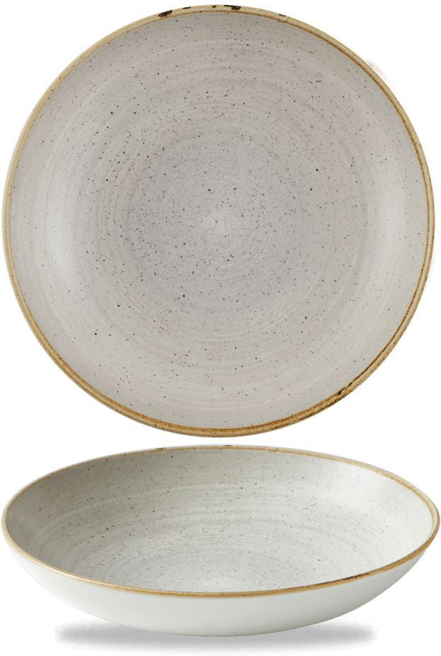 Churchill - Super Vitrified 9.7" Stonecast Raw Grey Coupe Bowl, Pack of 12 - SRGYEVB91
