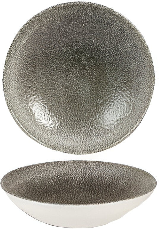 Churchill - Super Vitrified 9.75" Studio Prints Raku Quartz Black Large Coupe Bowl, Pack of 12 - RKBQEVB91