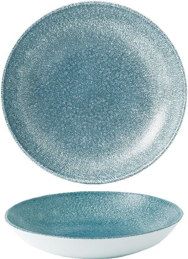 Churchill - Super Vitrified 9.75" Studio Prints Raku Topaz Blue Large Coupe Bowl, Pack of 12 - RKTBEVB91