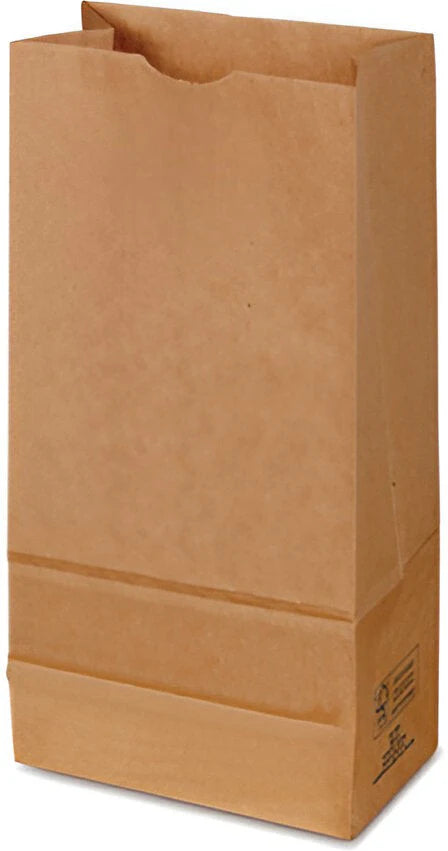 Duro - 7" x 4.5"  x 13.75" Brown Paper 12# Extra Heavy Duty Kraft Bag, 400/Bale - DUR71012