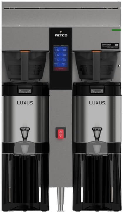 Fetco - 34.5" 208-240V Metal BB Double Automatic Thermal Server Coffee Brewer - E2242US-1B230-MA010 (Special Order Item, ETA 3-4 Weeks)