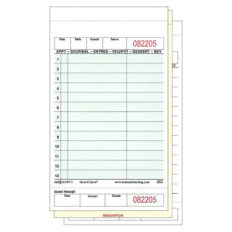 Direct Paper Supply - 4.25" x 7.25" 2 Ply Green Carbonless Guest Checks, 8x250 Per Case - DIRG4797SP