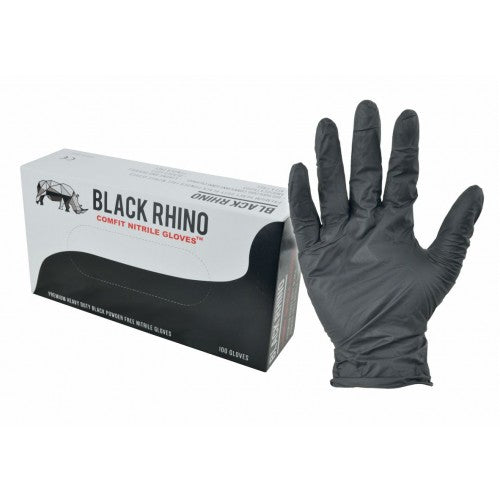 Rhino - Small Nitrile Black Glove with Powder Free, 1000/bx, 10bx/cs - 3531150