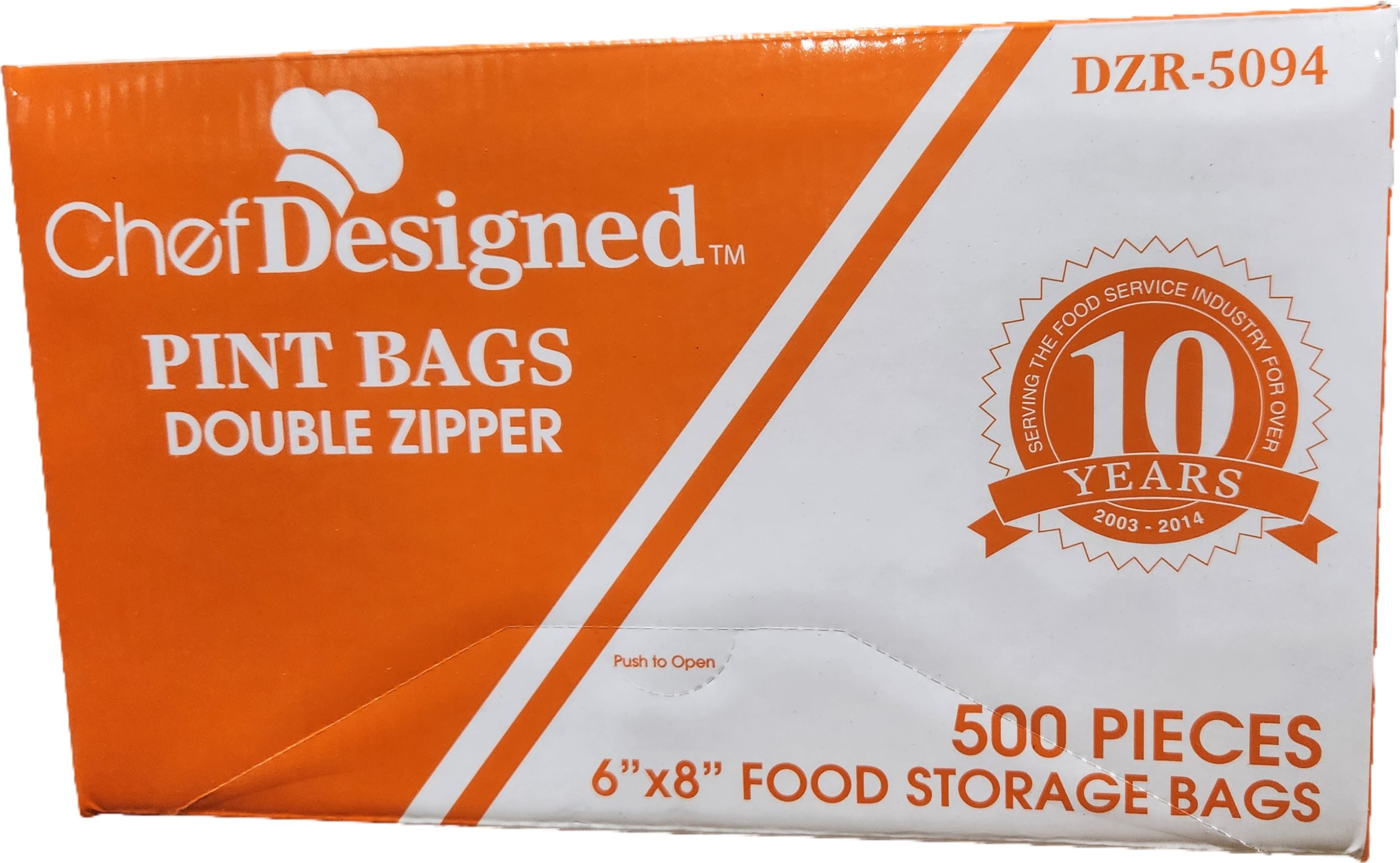 Chef Designed - 6" X 8", 2 mil Reclosable Bag, 4bx/Cs - DZR-5094
