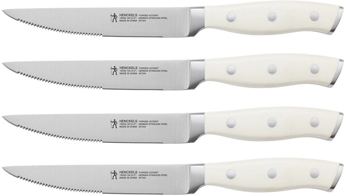 HENCKELS - Forged Accent 4 PC Steak Knife Set with White Handle - 19548-004