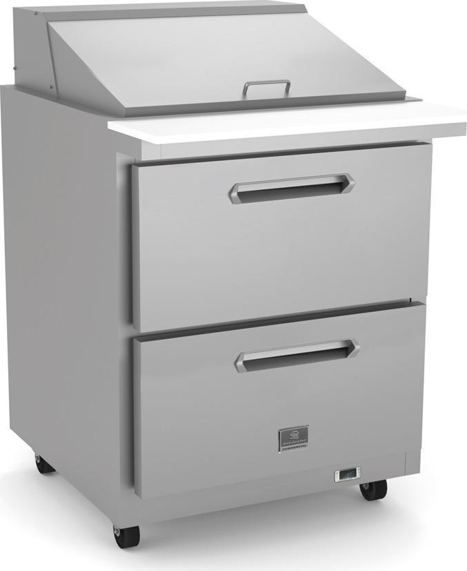 Kelvinator Commercial - 29" Mega-Top Table with 2 Drawers for 9 GN 1/6+3 GN 1/9 Containers - KCHMT29.12.2D