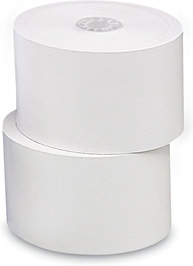 Max Prime - 1.75" X 230' VE 1 Ply White Thermal Register Rolls, Pack of 50 - RRT7441230-VE