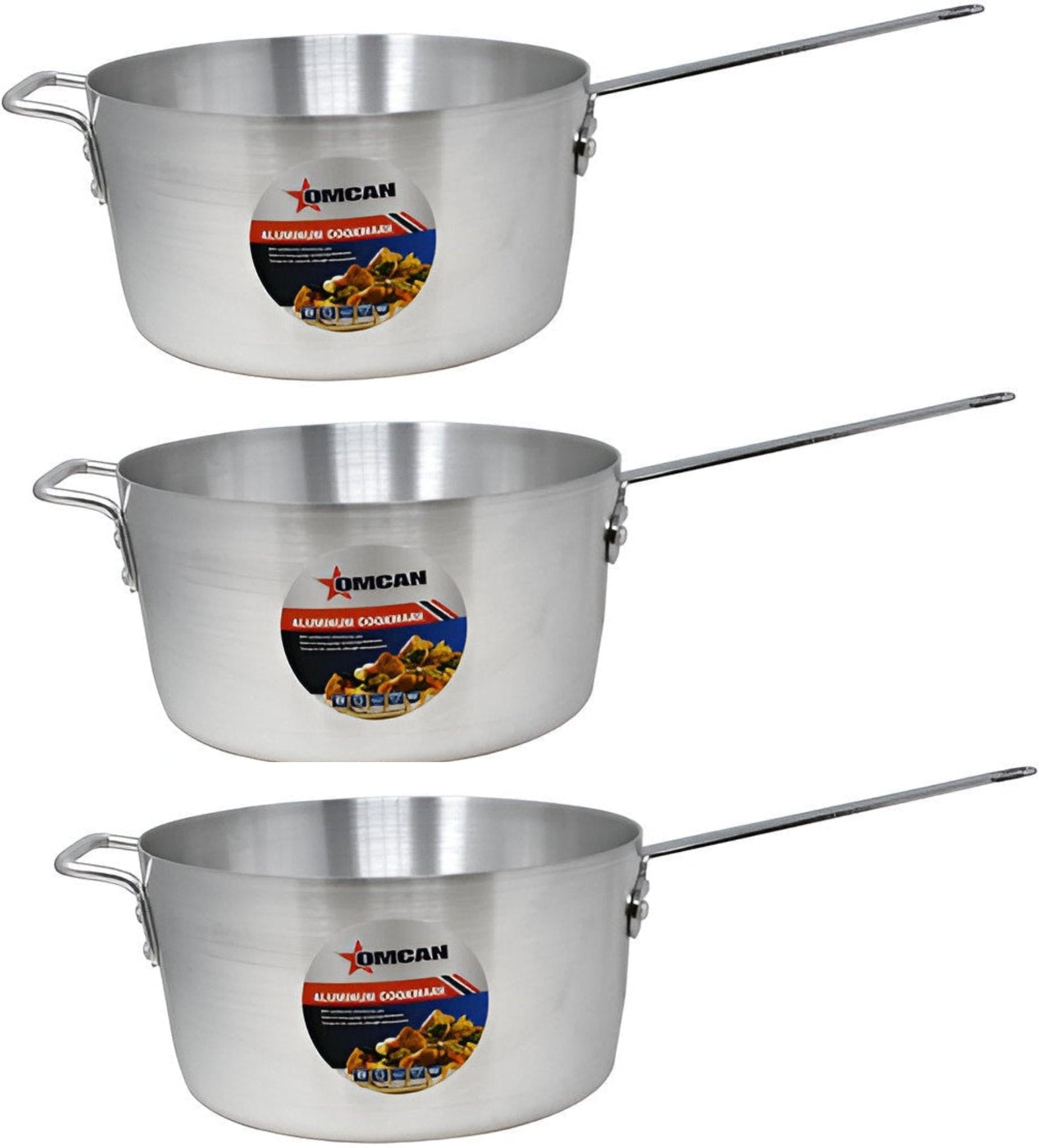 Omcan - 10.25 QT Aluminium Sauce Pan, Pack of 3  - 43349