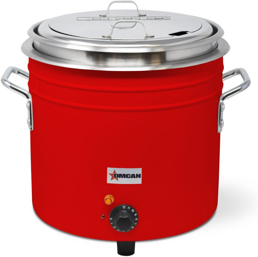 Soup Rethermalizer Omcan - 110V, 11 QT Red Retro Soup Warmer/Rethermalizer - FW-TW-5000-R