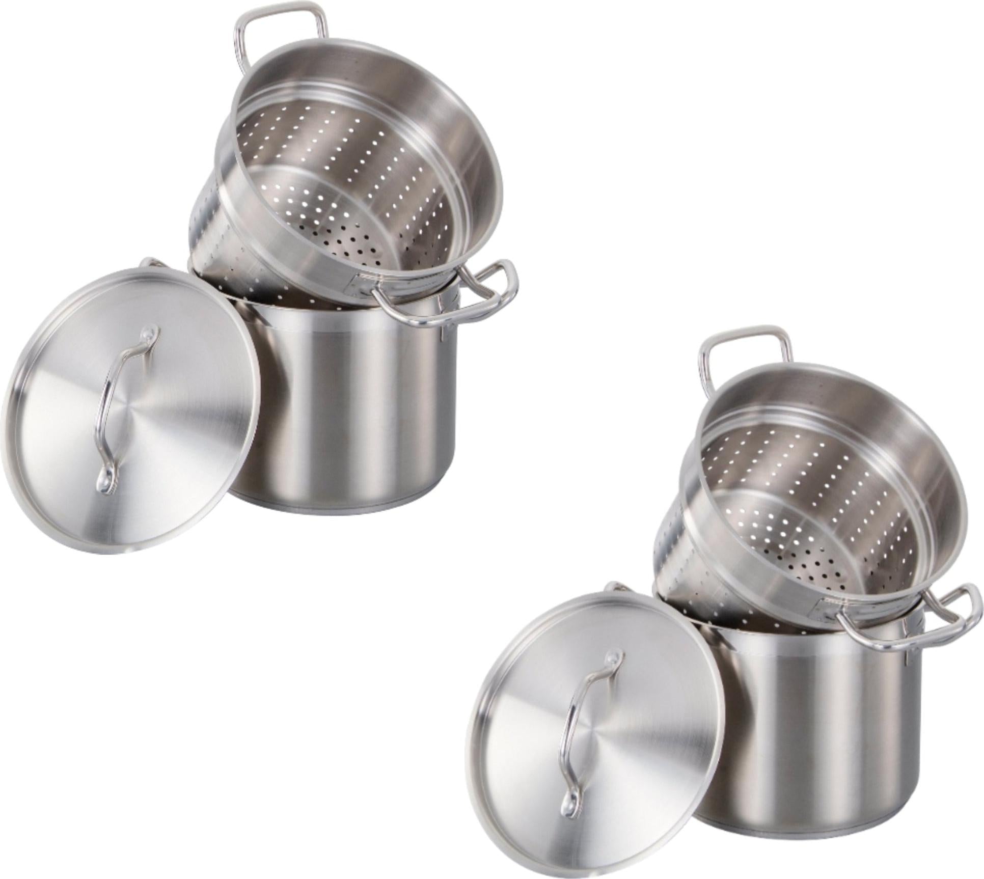 Omcan - 12 QT Steamer/Pasta Cooker 3 Piece Pack, Pack of 2 - 80242