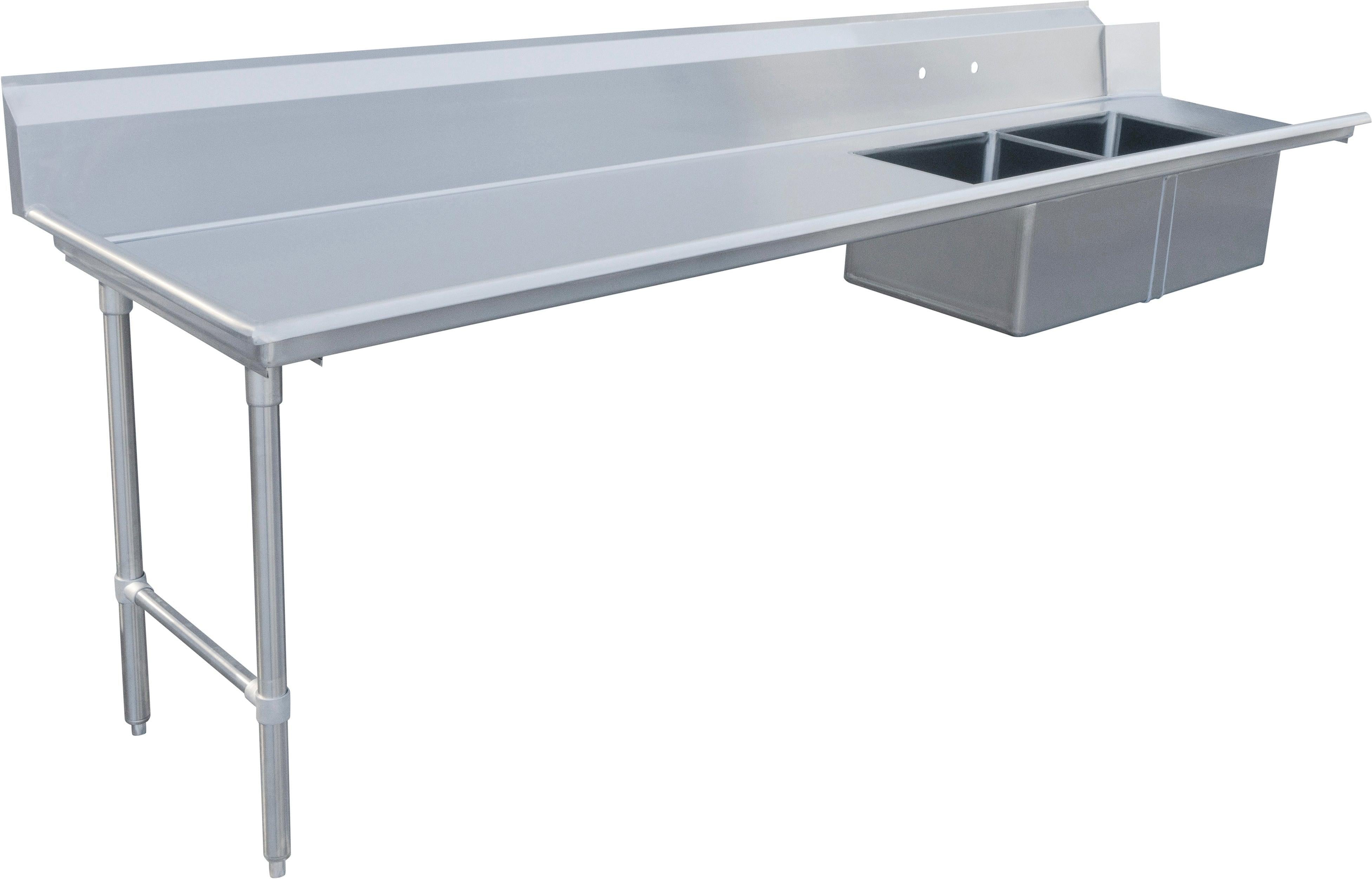 Omcan - 120" Left Side Soiled Dish Table with Two Sinks - 48493