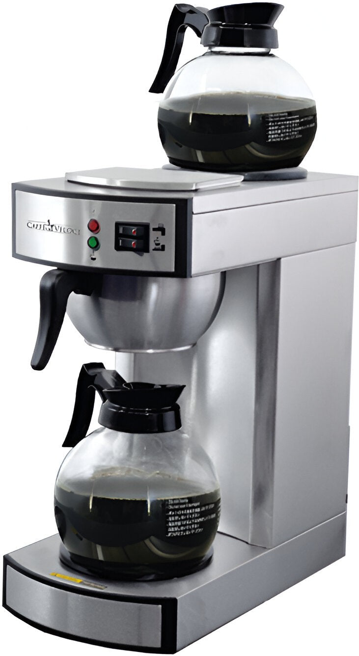 Omcan - 120V,  2.2 L Tank Capacity Stainless Steel Coffee Maker with 2 Glass jug- CM-CN-0002-D