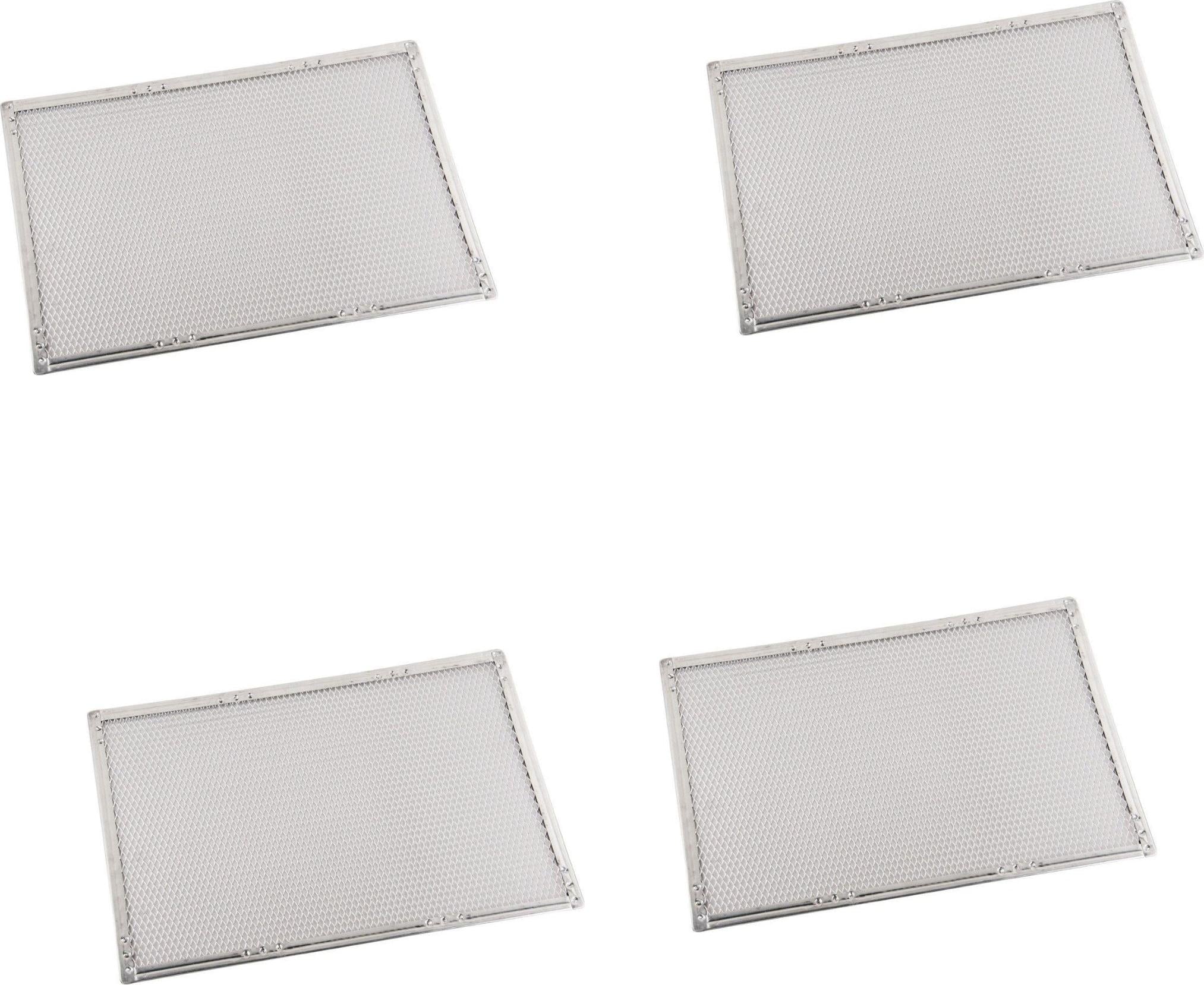 Omcan - 14" x 20" Heavy Duty Crimped Rectangular Pizza Screen, Pack of 4 - 20027