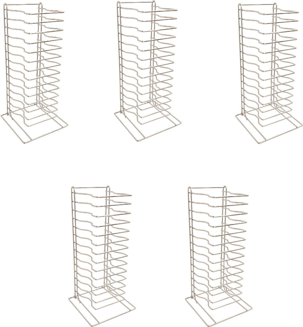 Omcan - 15-Slot Pizza Pan Rack Chrome Steel, Pack of 5 - 80935