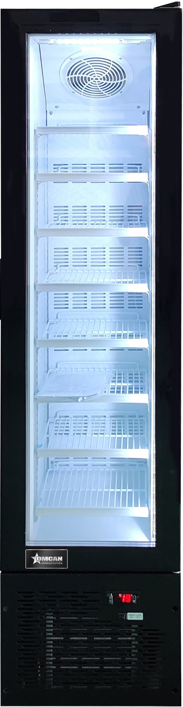 Omcan - 17″ Slim Glass Door Black Display Freezer with 105 L Capacity - 47241 (Pre-Order Now, ETA 3-4 Weeks)