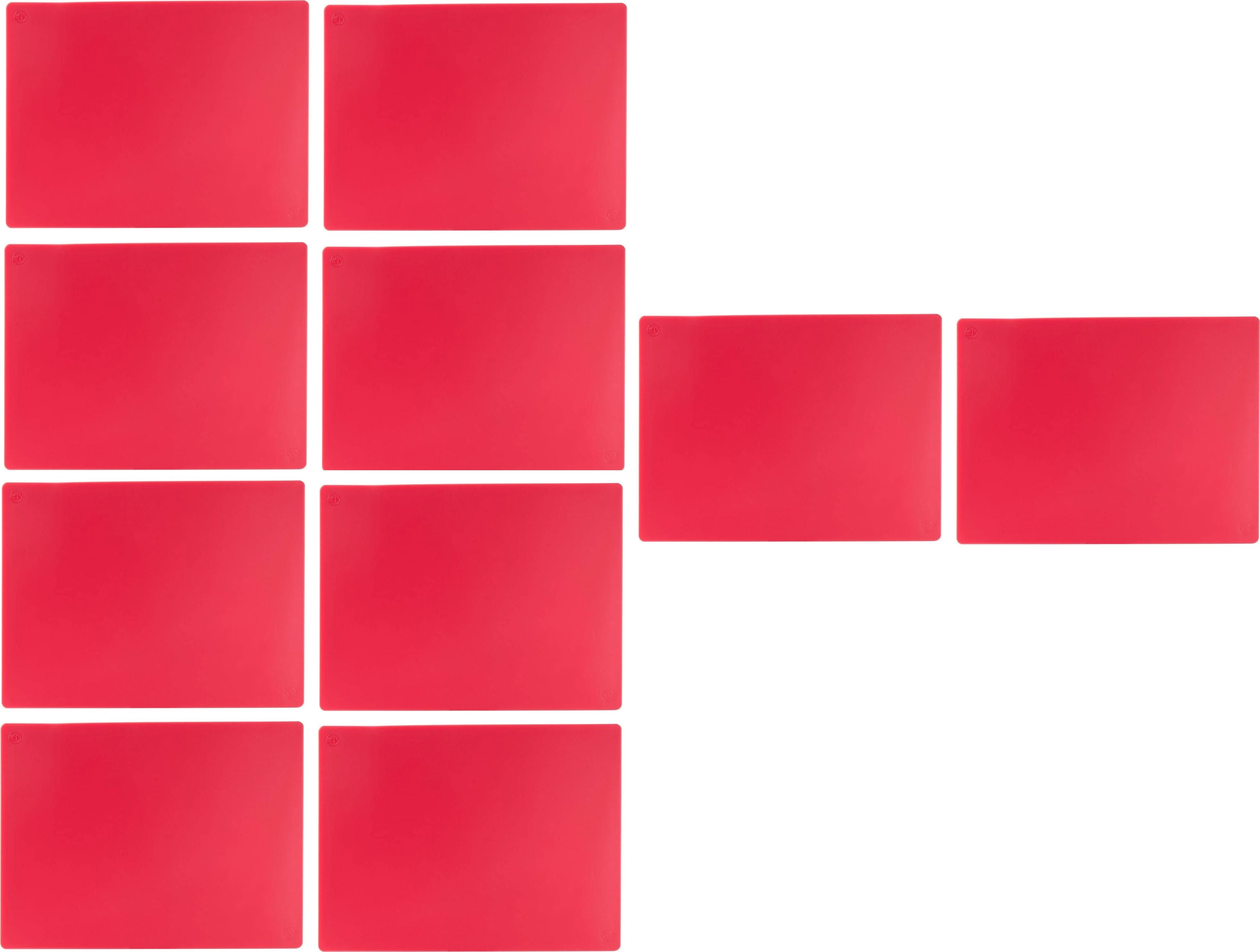 Omcan - 18" x 24" Red Rigid Cutting Board, Pack of 10 - 41212