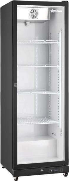Omcan - 26” Glass Black Single Door Merchandiser Refrigerator - 48382