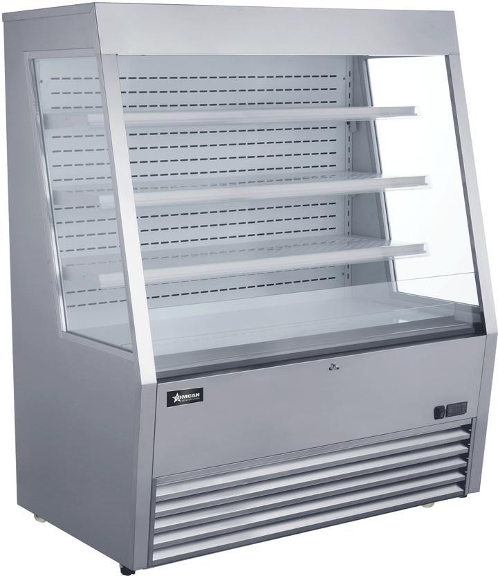 Omcan - 48″ Grab-and-Go Open Refrigerated Floor Self-Serve Silver Display Case - 48273
