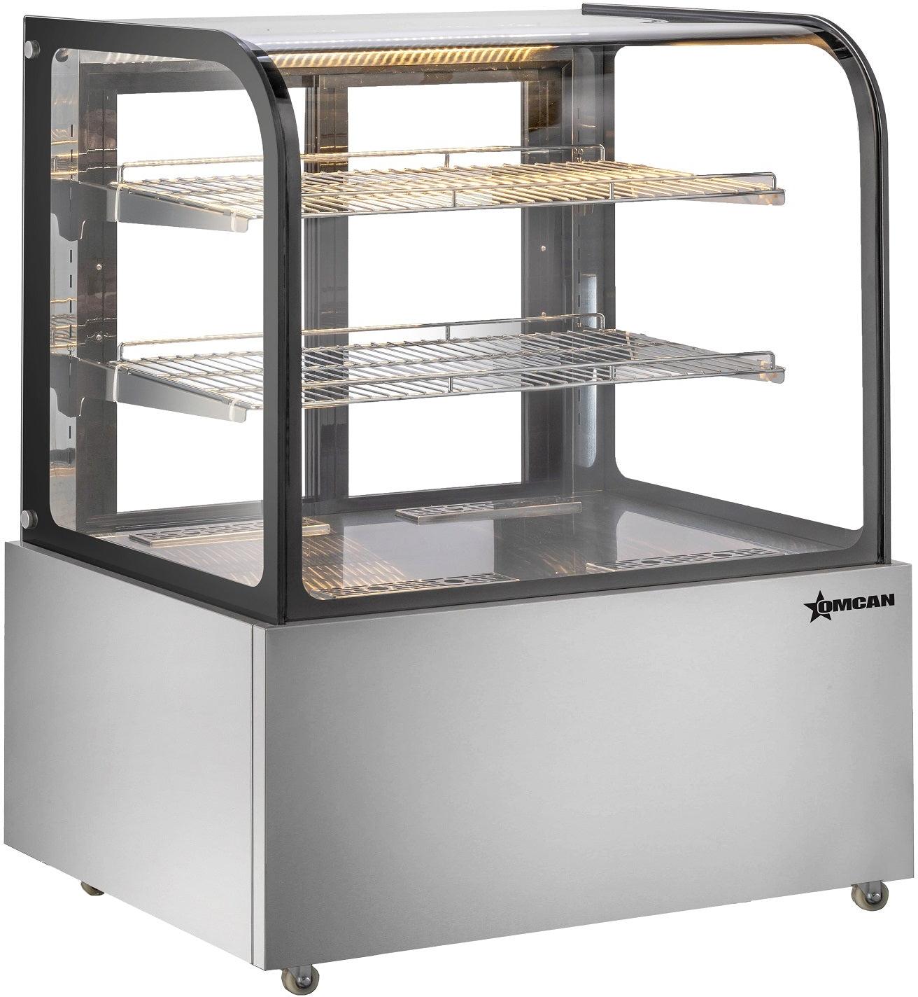 Omcan - 49" Floor Model Curved Glass 16.2 Cu. Ft. Display Warmer - 48389