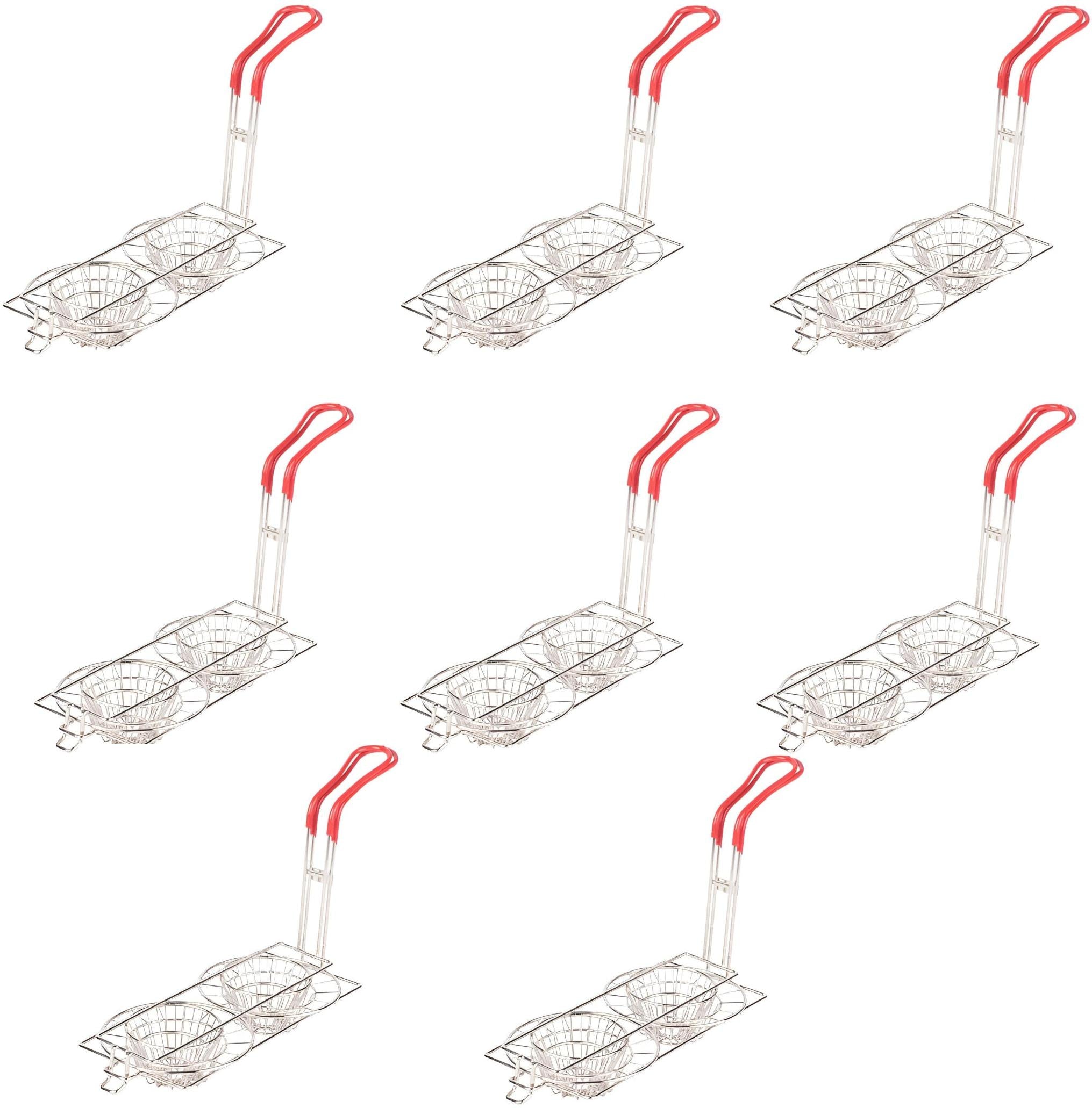 Omcan - 8" Tortilla Double Taco Cup Fry Basket, Pack of 8 - 47359