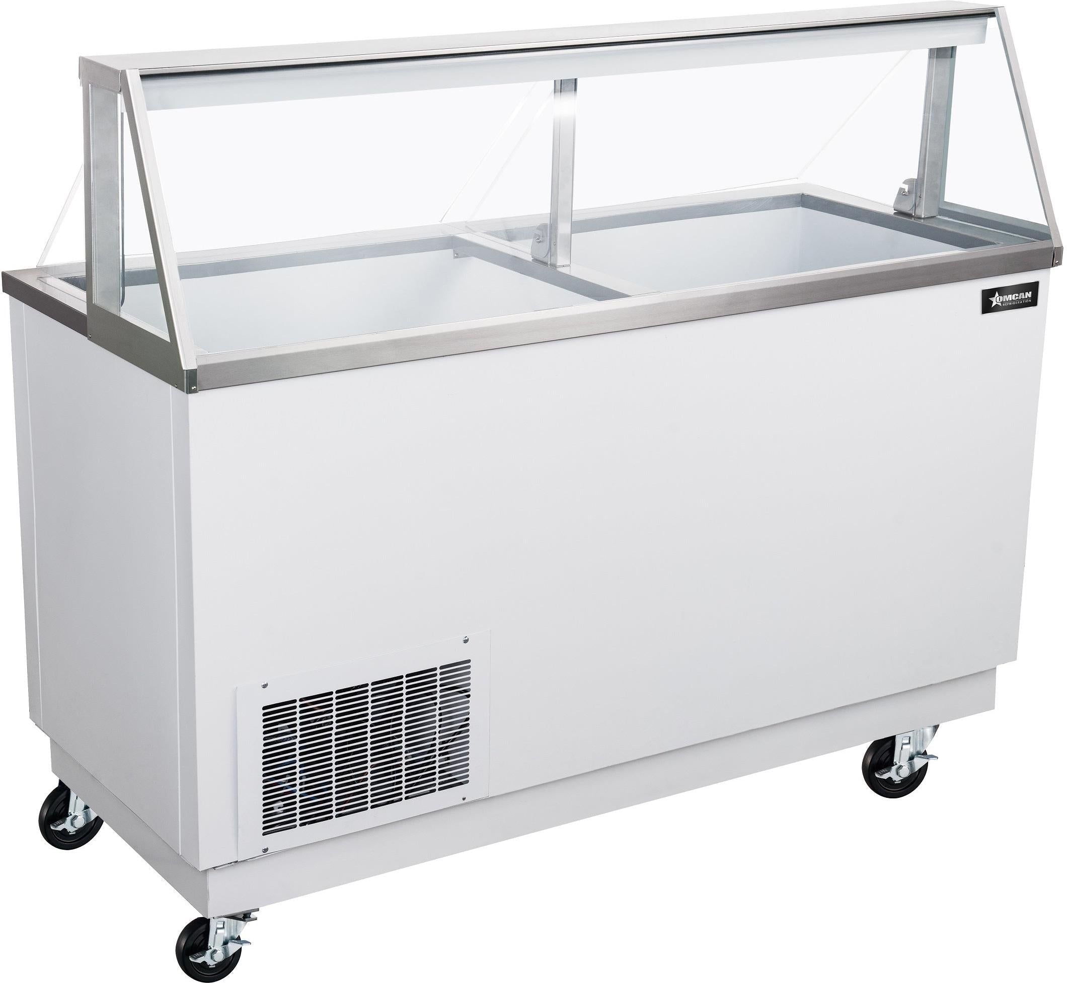 Omcan - 68” Ice Cream Dipping Display with Sneeze Guard - 50121