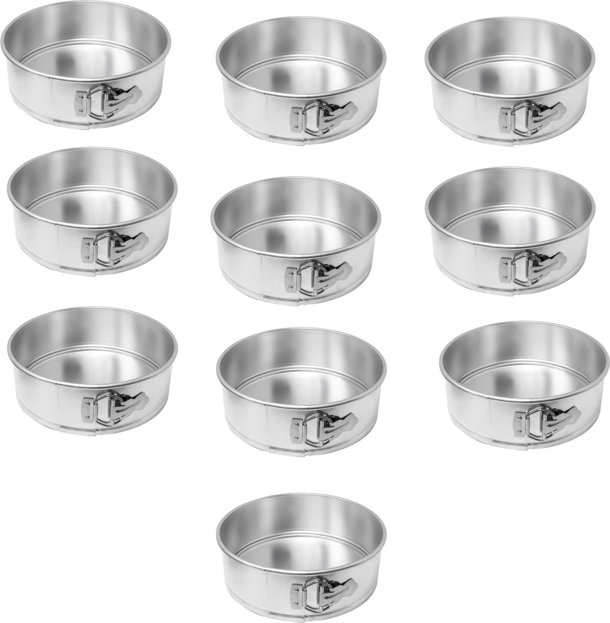 Omcan - 9" x 3" Aluminium Springform Cake Pan, Pack of 10 - 81106