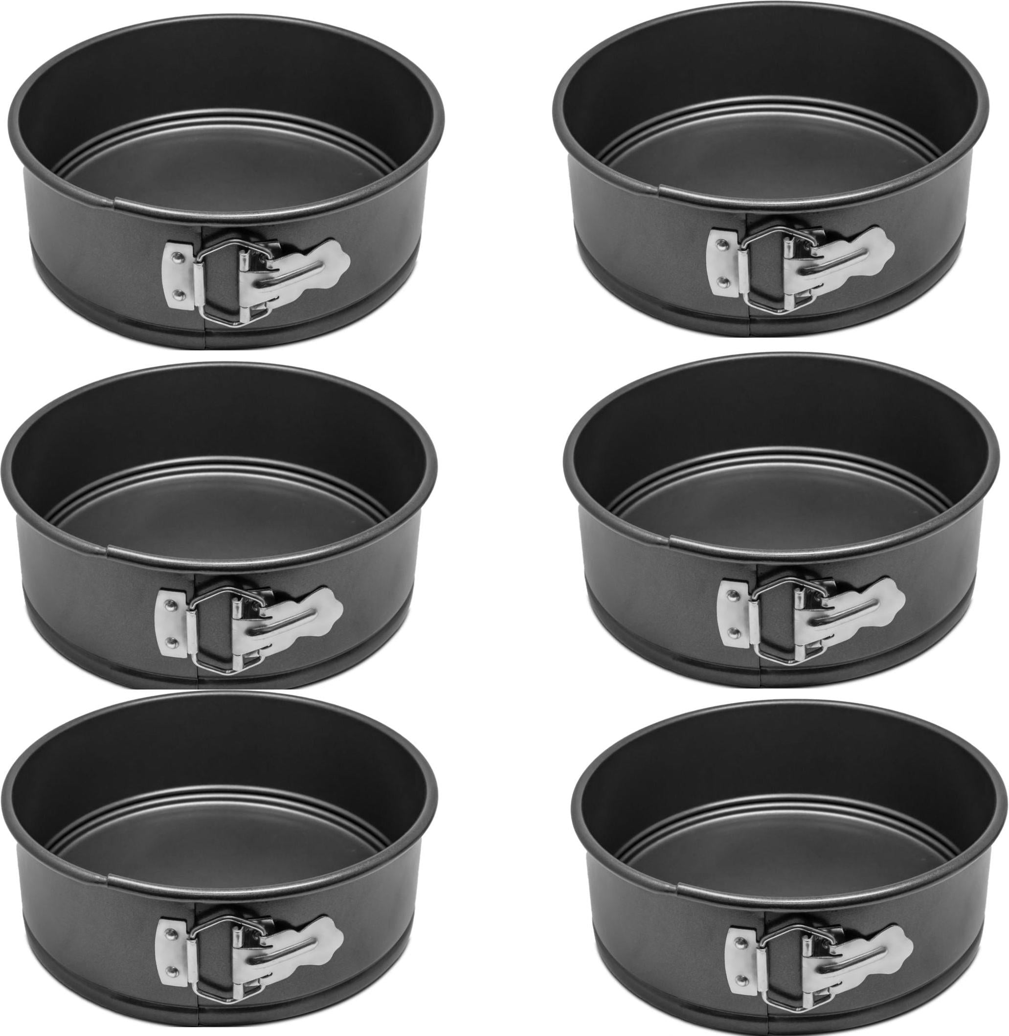 Omcan - 9" x 3" Aluminized Steel Non-Stick Springform Cake Pan, Pack of 6 - 81111