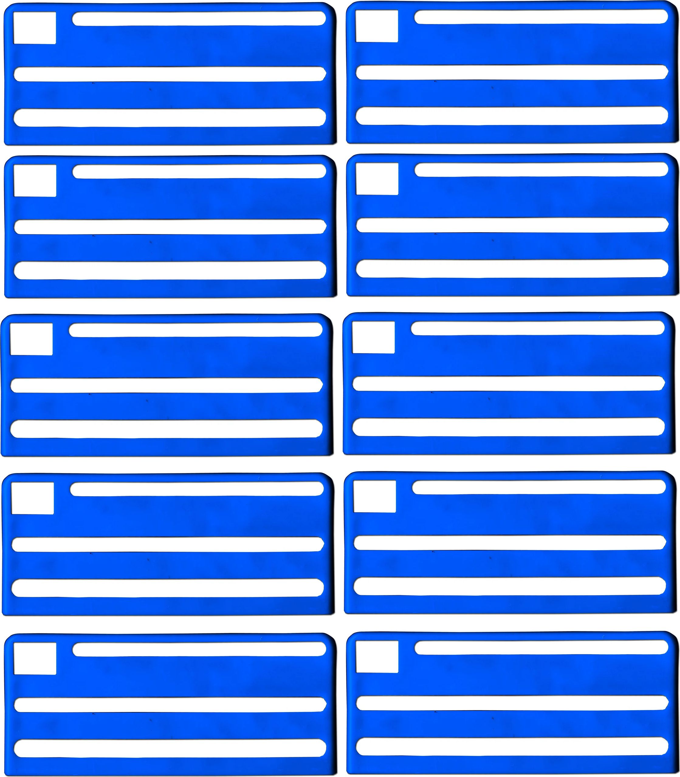 Omcan - Blue Plastic Insert For Extra Small Stainless Steel Knife Rack, Pack of 10 - 12915