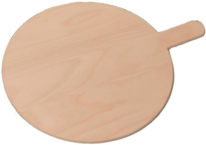 Omcan - Linea Dori 20” x 20" Beech Wood Round Pizza Serving Board, Pack of 3 - 81222