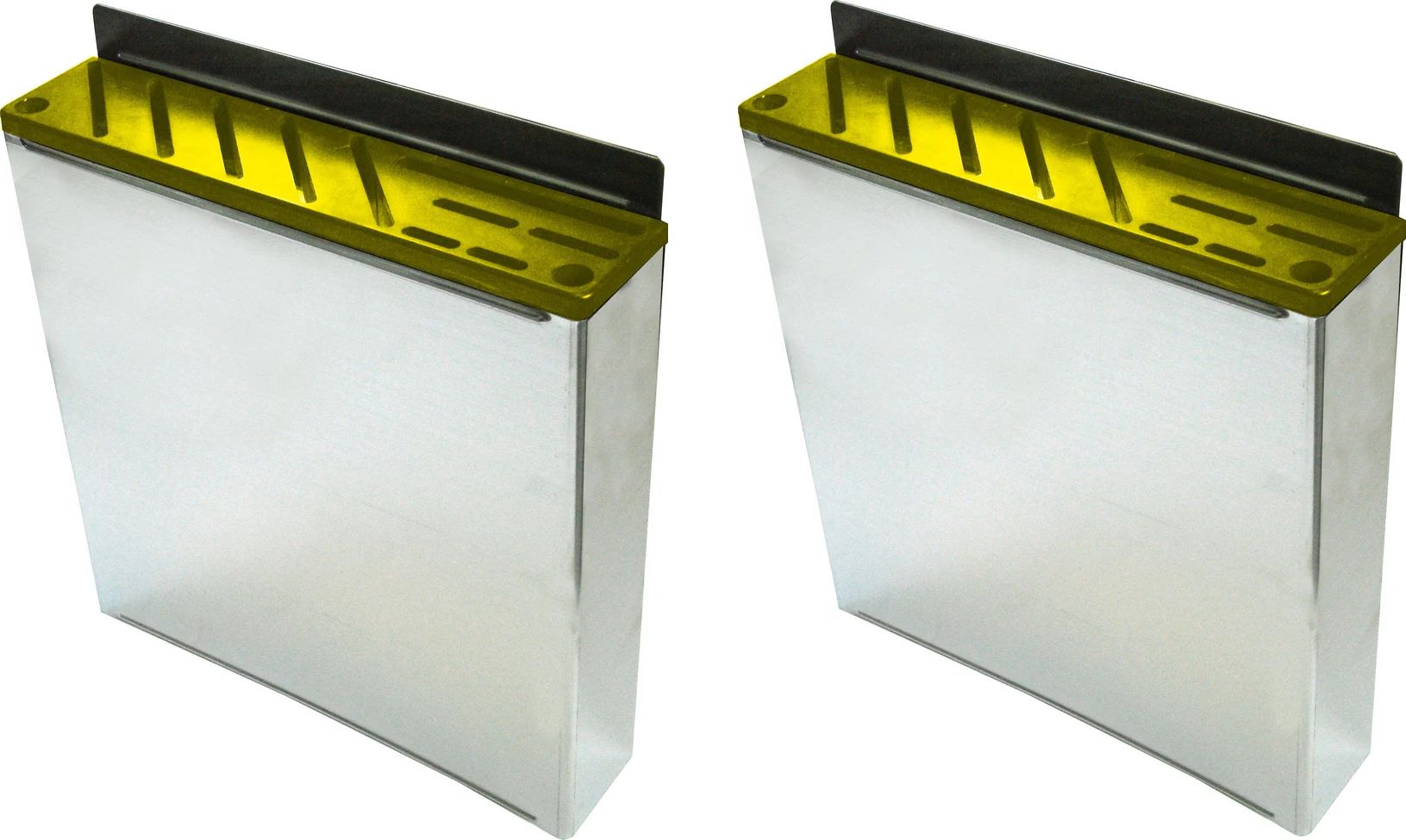 Omcan - Small Stainless Steel Knife Rack with Yellow Insert, Pack of 2 - 12937