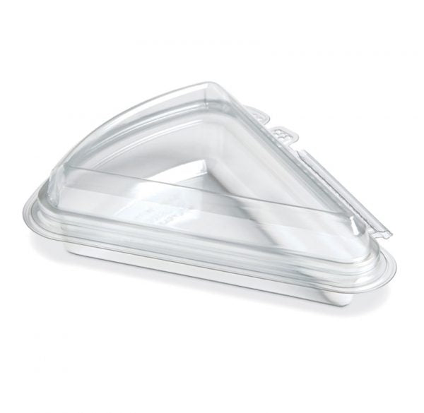Placon - 6.9" x 5.9" x 2.03" Clear Polyethylene Tamper Evident Pie Slice Container, Pack of 200 - 235200