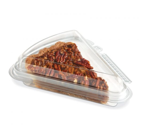 Placon - 6.9" x 5.9" x 2.03" Clear Polyethylene Tamper Evident Pie Slice Container, Pack of 200 - 235200