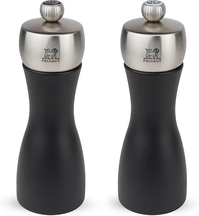 Peugeot - Fidji 6" Wood/Stainless Black Pepper and Salt Mills, Pack of 2 (15 cm) - 2/17132