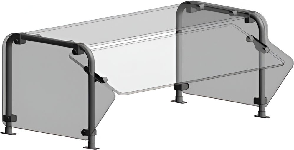 Randell - 60" Single Tier Single Sided Non Adjustable Full Service Front and Glass Top For Serving Stations/Serving Lines - RSB-STSSFF-60 (Special Order 4-6 Weeks)