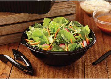 Sabert - 80 Oz Plastic Black Round Bowls, 50/ Cs - 92080A50