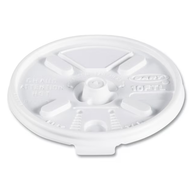 Dart Container - 12-24 Oz White Plastic Lift and Lock Lid, Pack of 1000 - DRT16FTLS