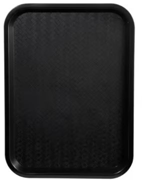 Detroit Forming - 12" Black Plastic Lazysusan Catering Platter Tray, Pack of 50 - DFICP12