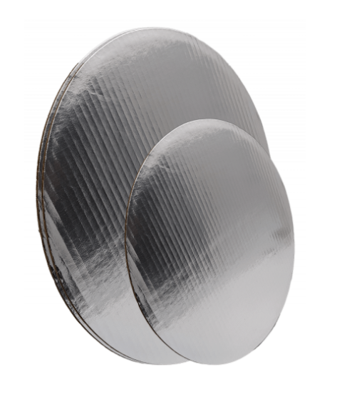 New Method Packaging - 10" Laminated Silver Corrugated Circle, Pack of 50 - IMPCCS10