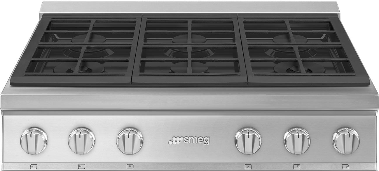 Smeg - Portofino 36" Stainless Steel Gas Rangetop - RTU366GX (Special Order Item)