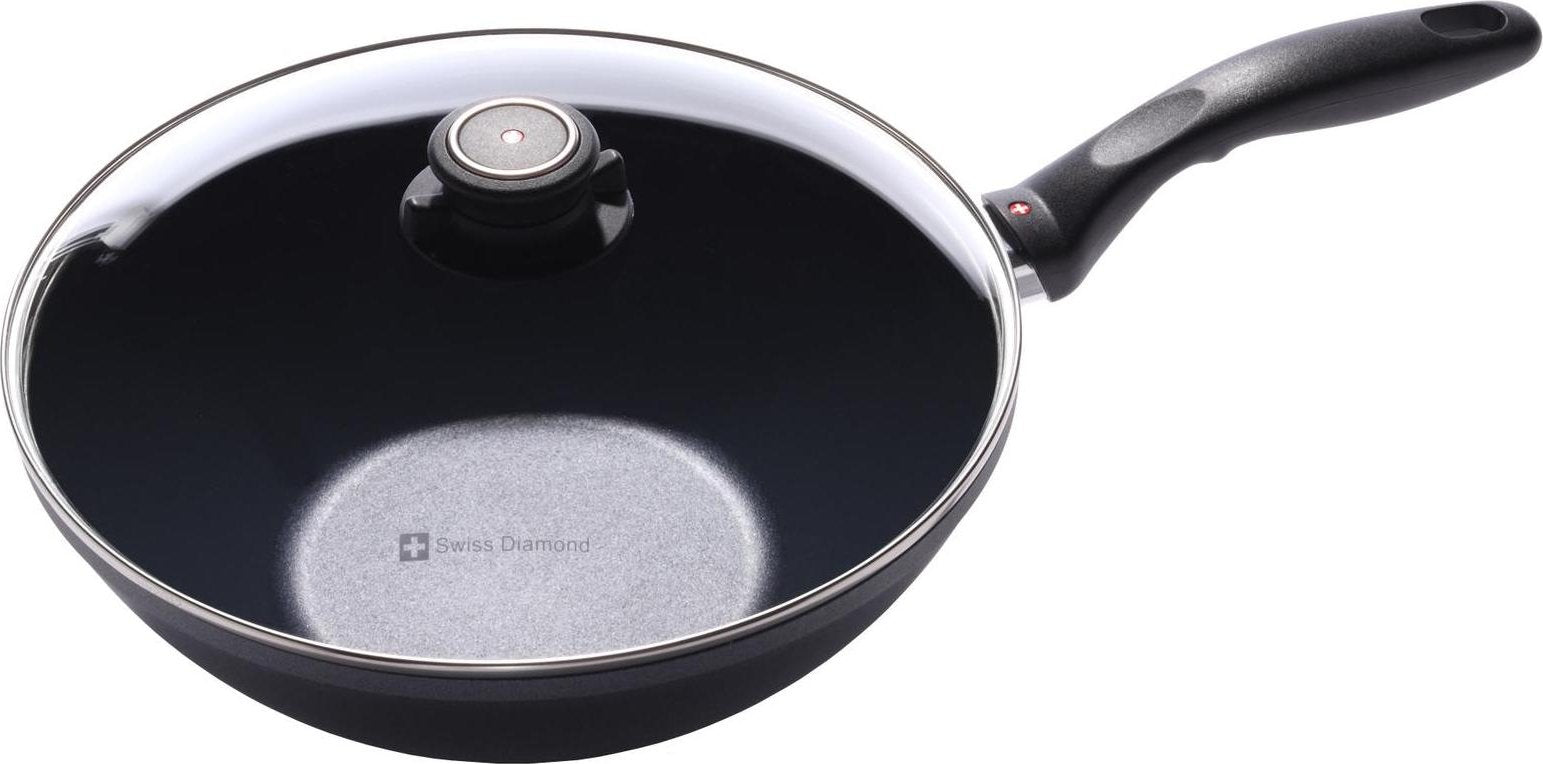 Swiss Diamond - 11" Classic Nonstick Wok with Lid - 61128C