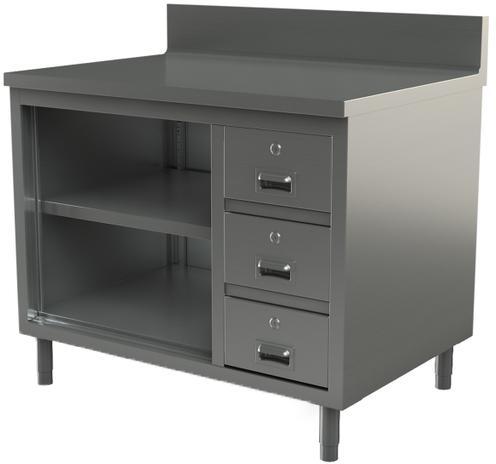 Tarrison - 48" x 24" Servery Work Table with Three Drawers & Backsplash - CO2448BD